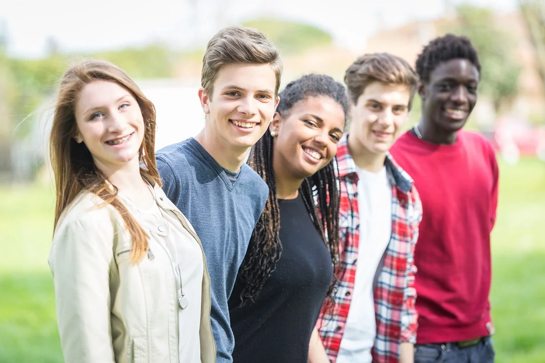 Multiethnic Group of Teenagers Outdoor Multiethnic Group of Teenagers Outdoor